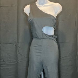 Black half sleeve jumpsuit